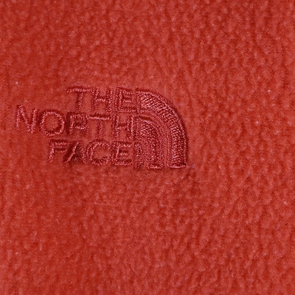 The North Face Fleece Hoodie Jacket Red Womens Size L Full Zip Pockets - Picture 11 of 12